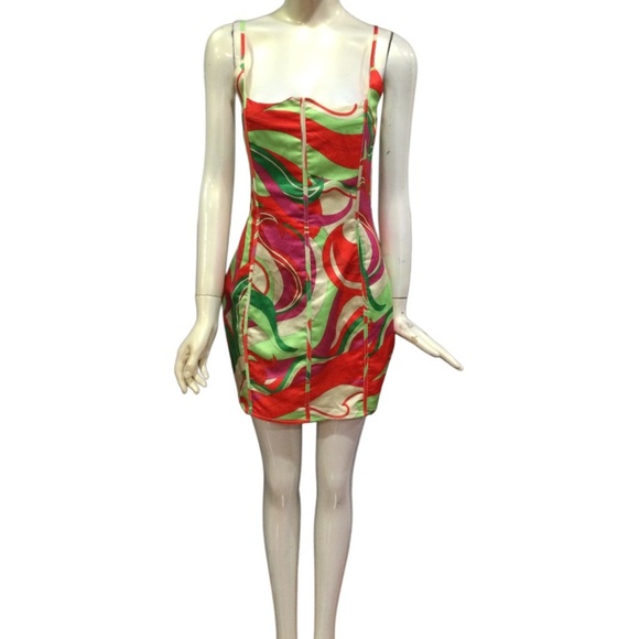 PrettyLittleThing Multicolor Asymmetrical Bodycon Mini Dress - Picture 2 of 8